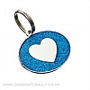 Blue Heart Dog Tag (Oval) Glitter